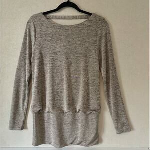 White House Black Market Women's Gray Cream Dress Size S